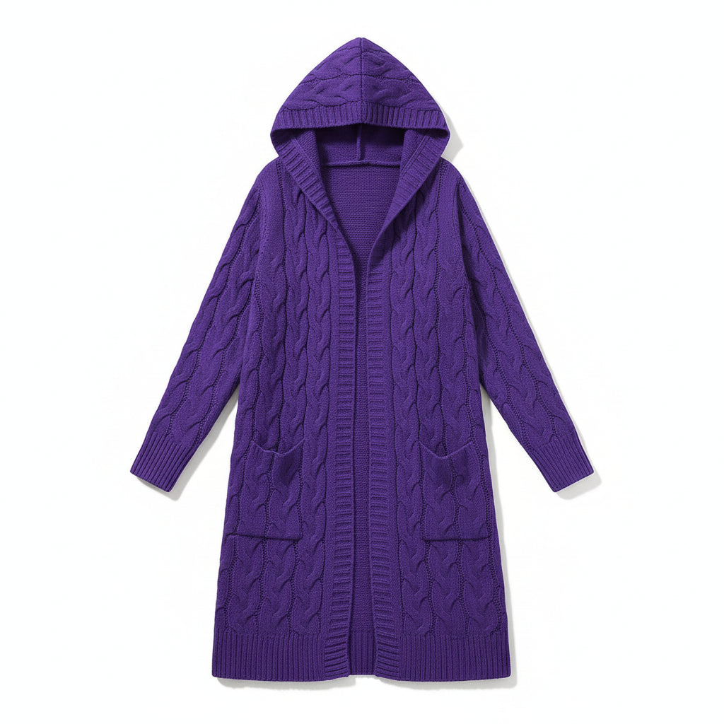 Women’s Casual Open-Front Cardigan Sweater with Pockets-Vyana Collective