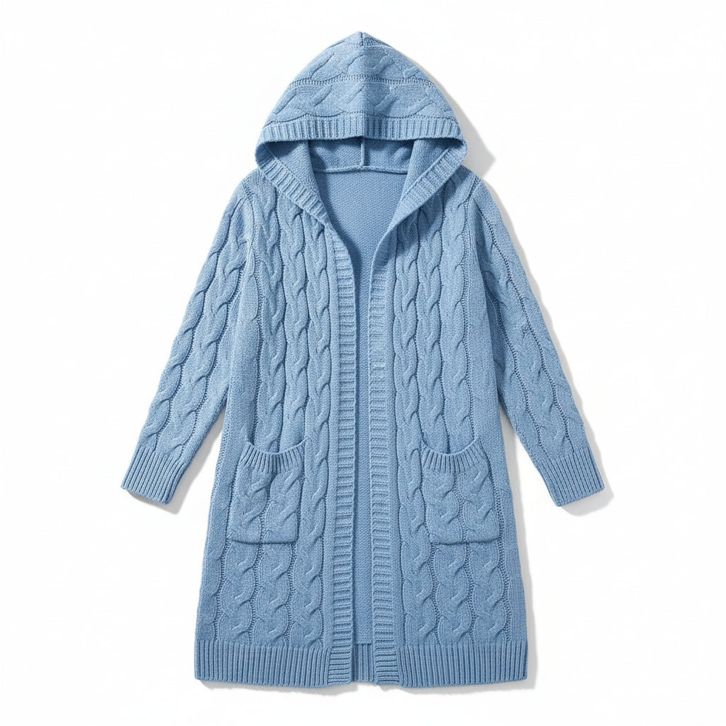 Women’s Casual Open-Front Cardigan Sweater with Pockets-Vyana Collective