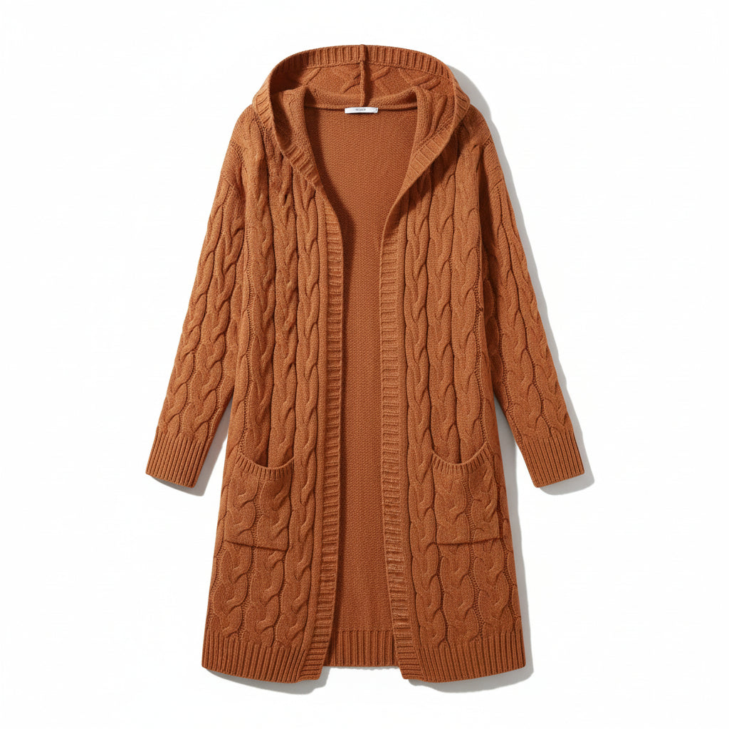 Women’s Casual Open-Front Cardigan Sweater with Pockets-Vyana Collective
