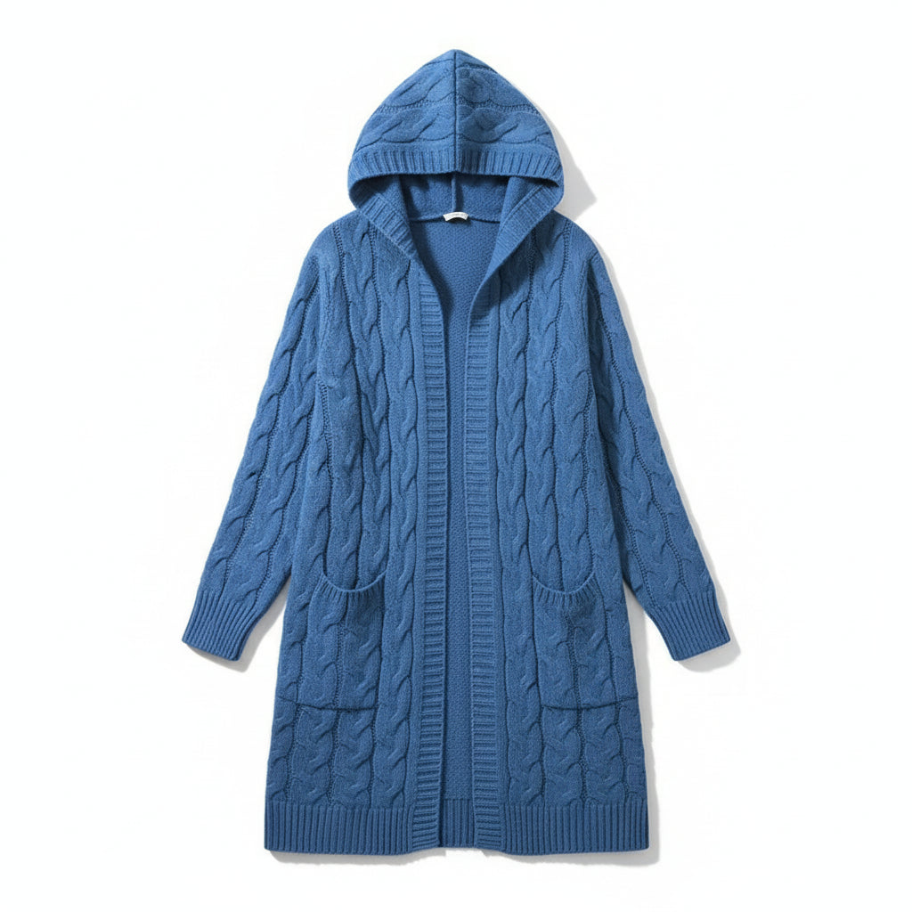 Women’s Casual Open-Front Cardigan Sweater with Pockets-Vyana Collective