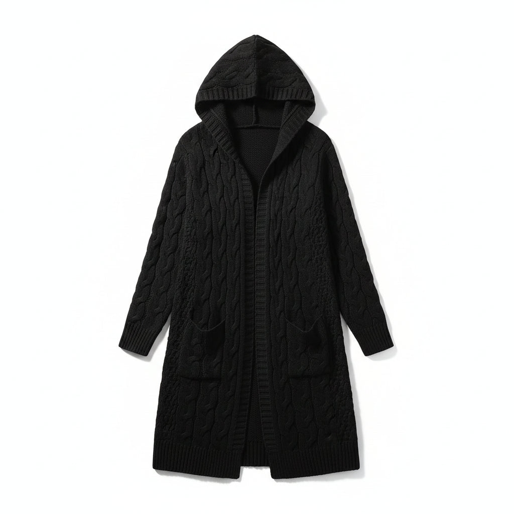 Women’s Casual Open-Front Cardigan Sweater with Pockets-Vyana Collective