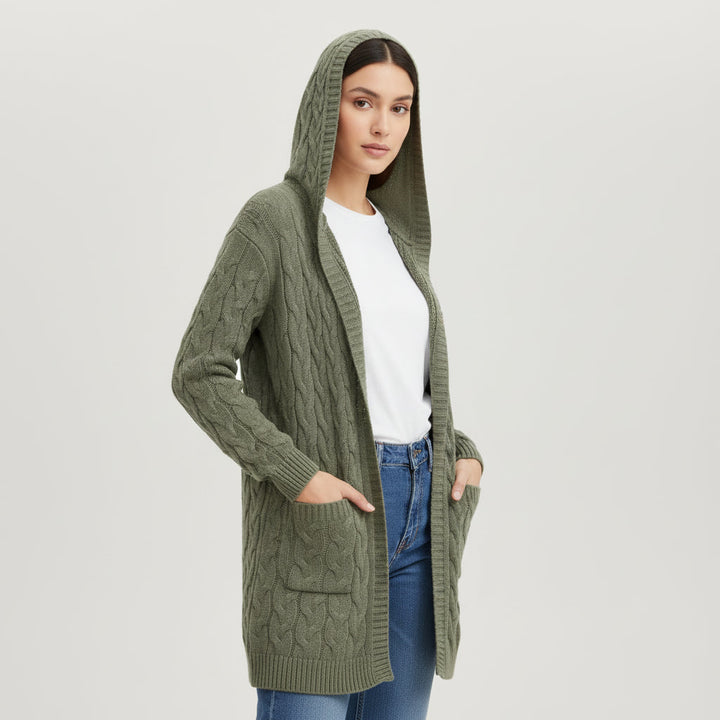 Women’s Casual Open-Front Cardigan Sweater with Pockets-Vyana Collective