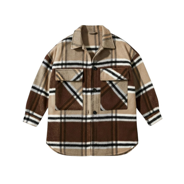 Women’s Checked Single-Breasted Coat-Vyana Collective