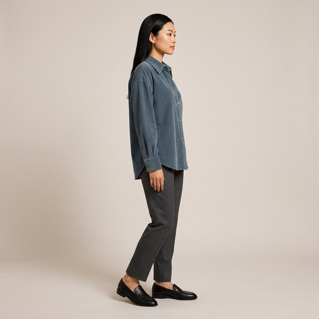 Women’s Cotton-Linen Fine Stripe Relaxed Button-Down Shirt-Vyana Collective