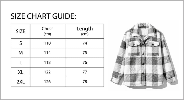 Women’s Cozy Plaid Teddy Jacket with Lapel Collar-Vyana Collective