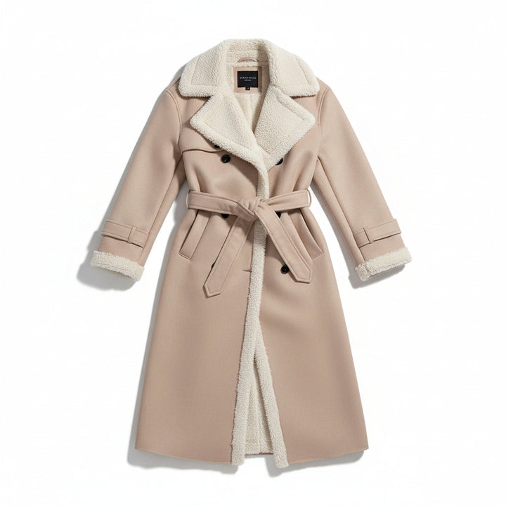 Women’s Double-Breasted Long Trench Coat-Vyana Collective