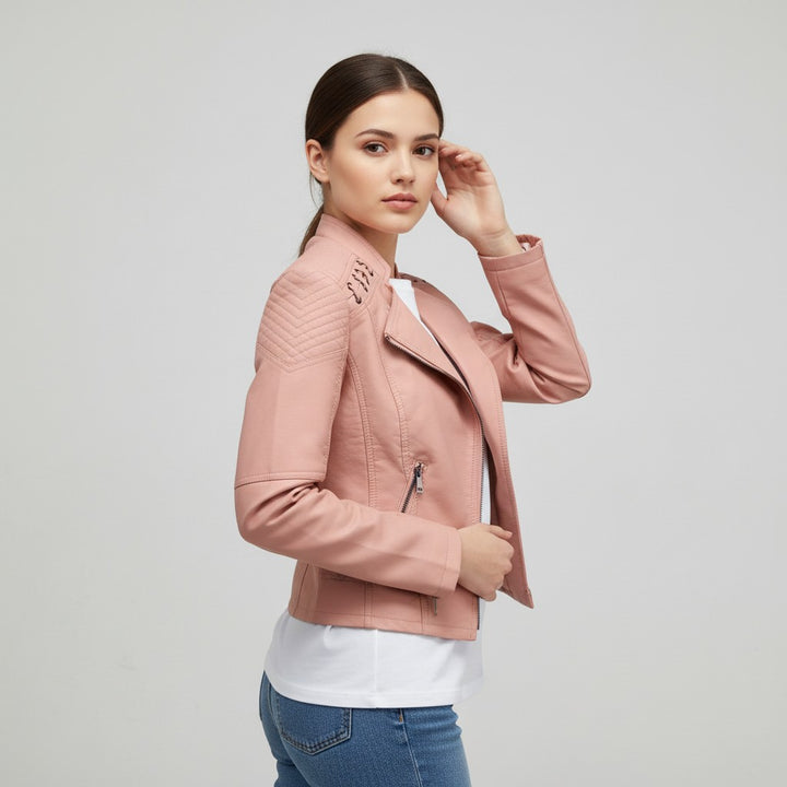 Women’s Faux Leather Jacket for Fall-Vyana Collective