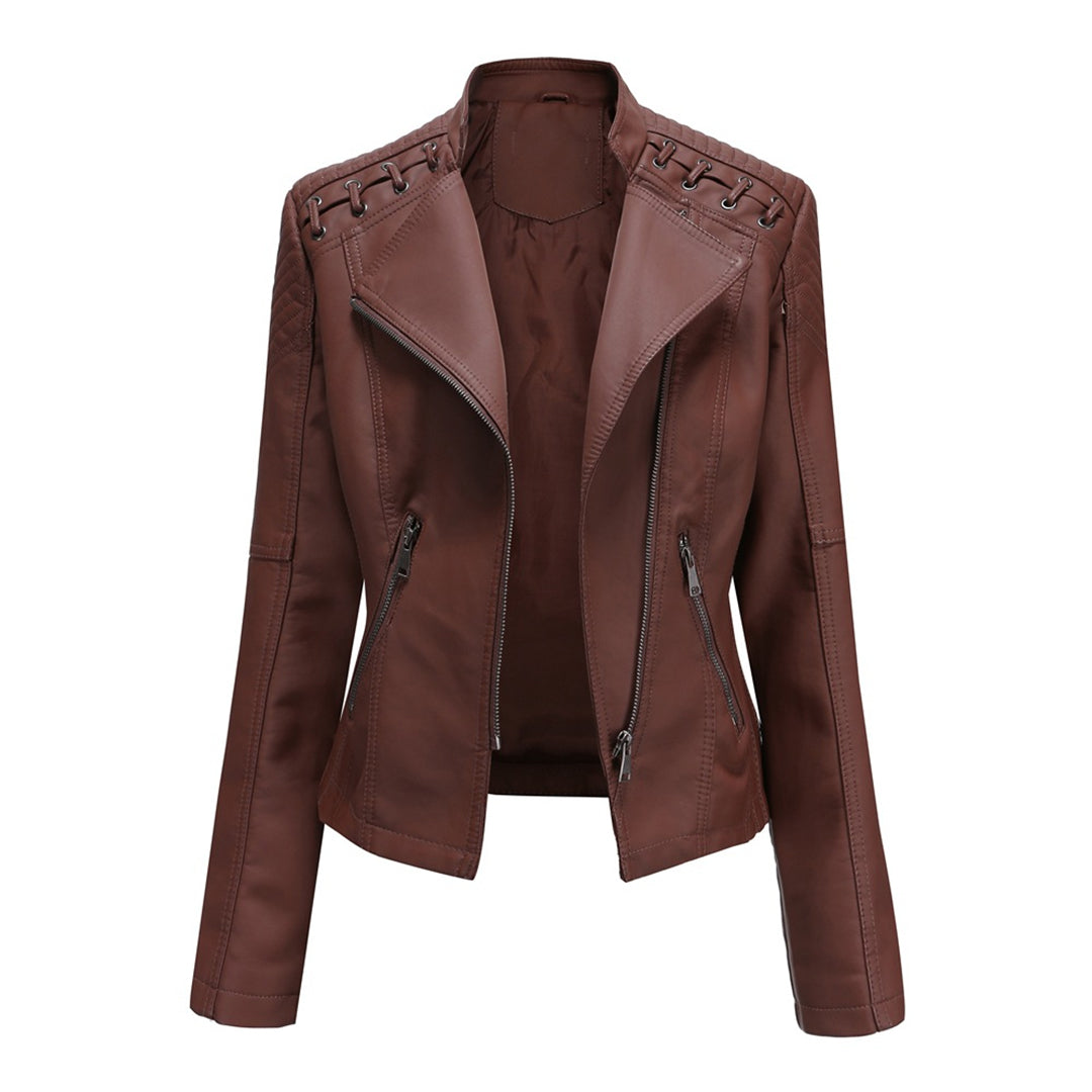 Women’s Faux Leather Jacket for Fall-Vyana Collective
