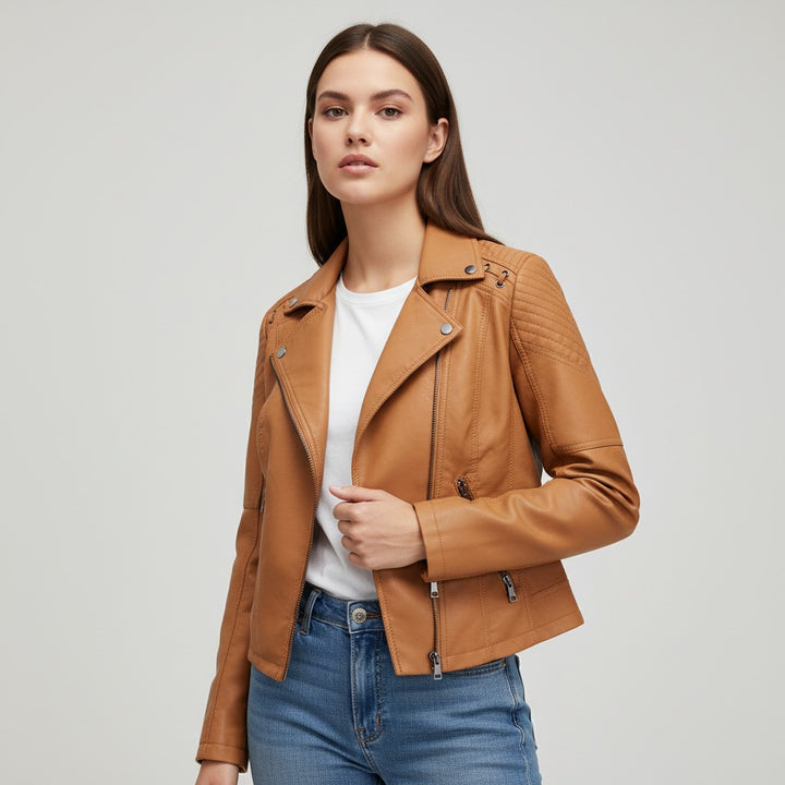 Women’s Faux Leather Jacket for Fall-Vyana Collective
