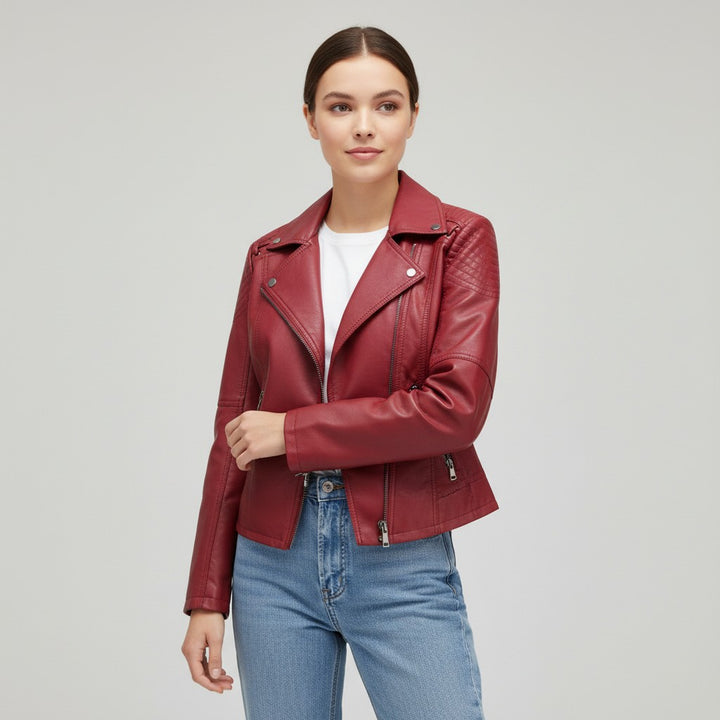 Women’s Faux Leather Jacket for Fall-Vyana Collective