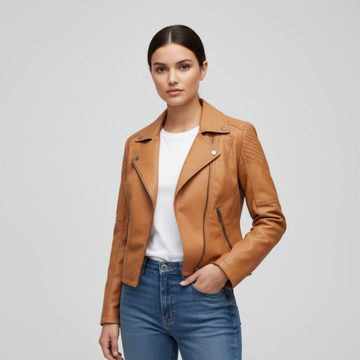 Women’s Faux Leather Jacket for Fall-Vyana Collective