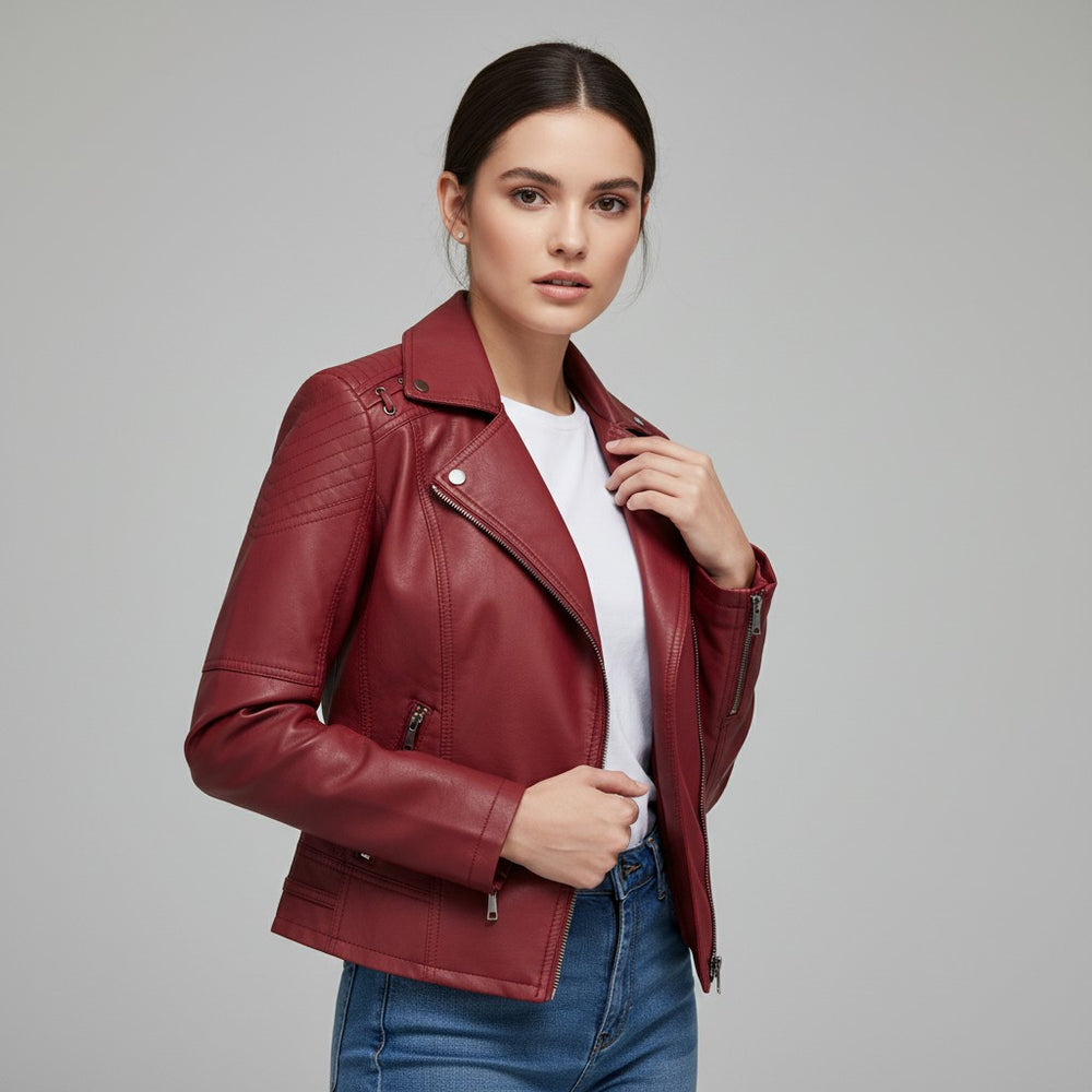 Women’s Faux Leather Jacket for Fall-Vyana Collective