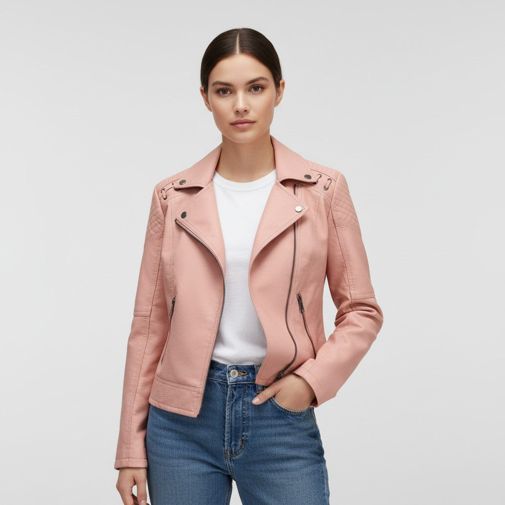 Women’s Faux Leather Jacket for Fall-Vyana Collective