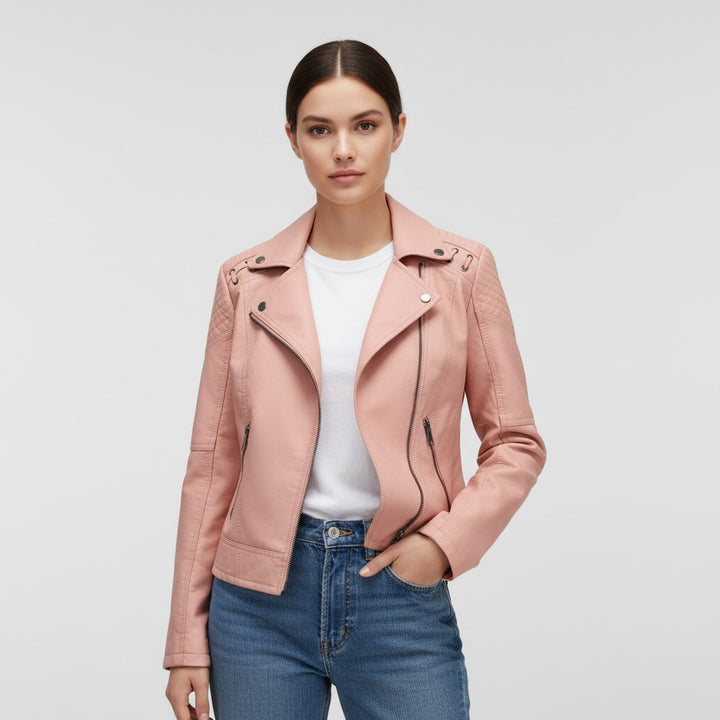 Women’s Faux Leather Jacket for Fall-Vyana Collective