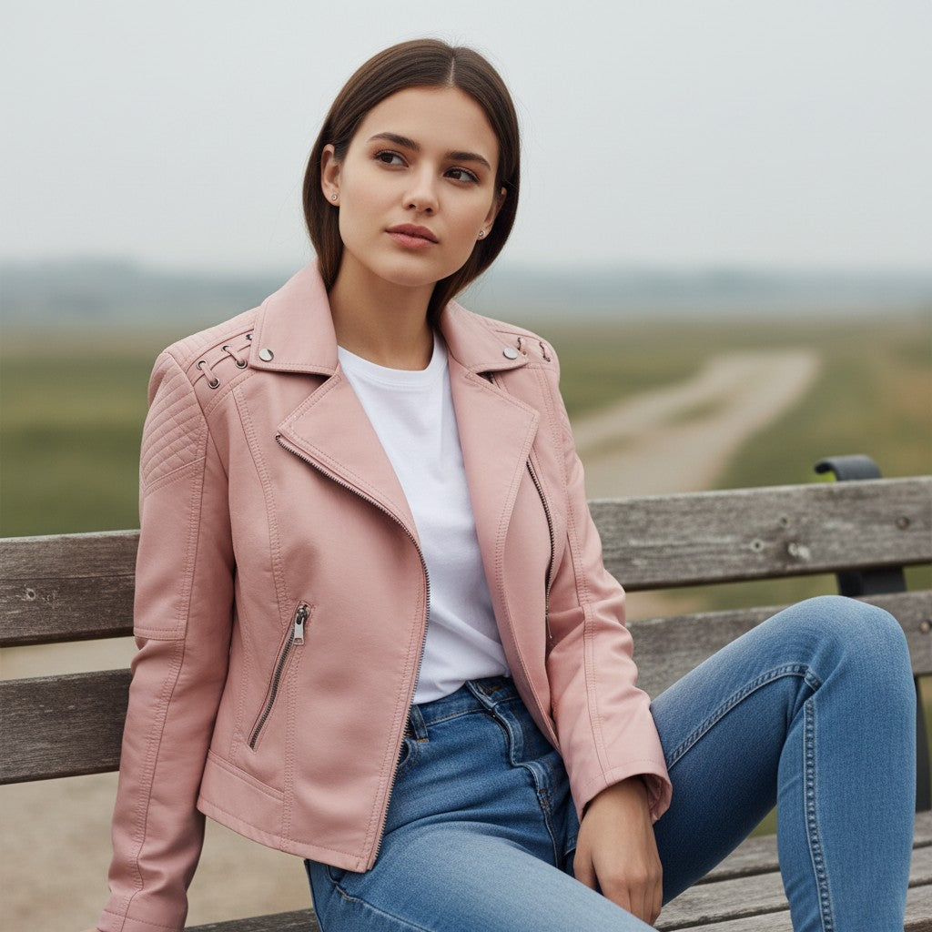 Women’s Faux Leather Jacket for Fall-Vyana Collective