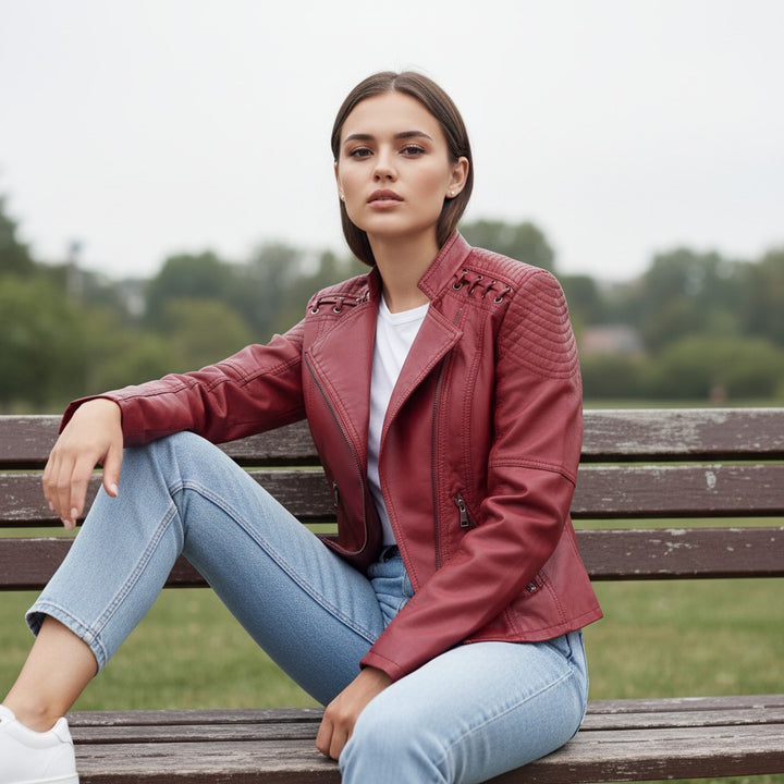 Women’s Faux Leather Jacket for Fall-Vyana Collective