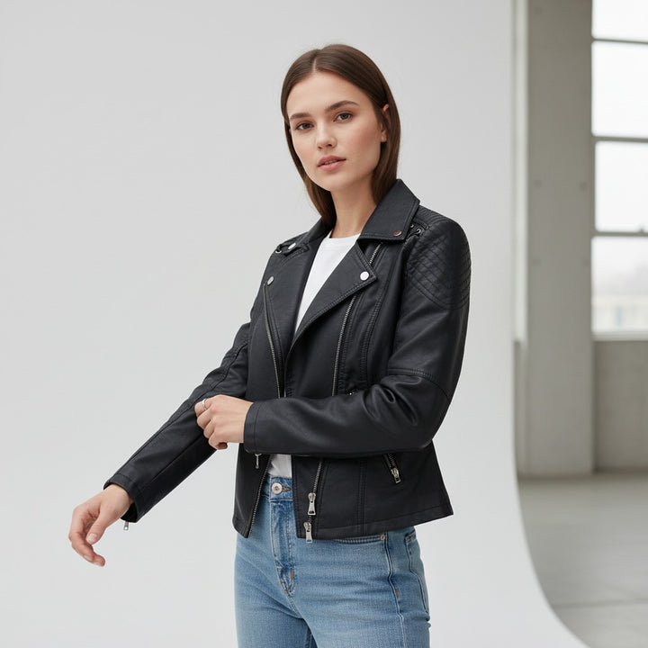 Women’s Faux Leather Jacket for Fall-Vyana Collective