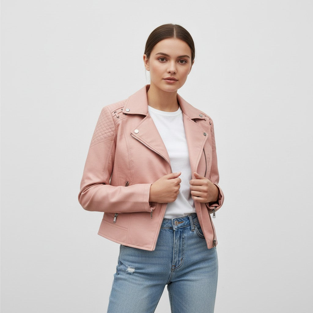 Women’s Faux Leather Jacket for Fall-Vyana Collective