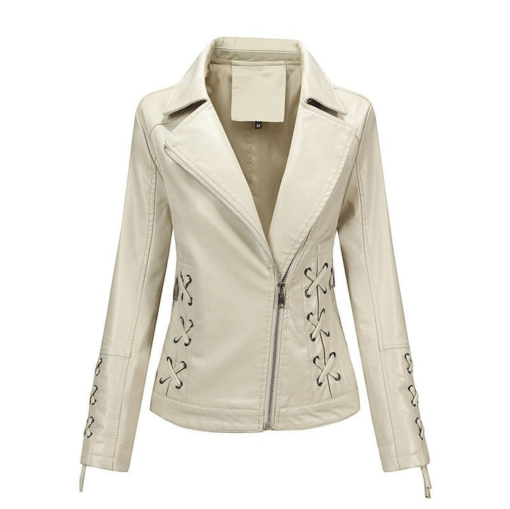 Women's Faux Leather Moto Jacket-Vyana Collective