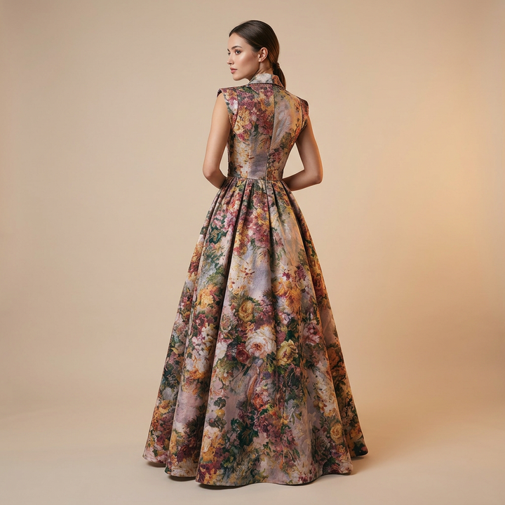 Women's Floral Maxi Dress for Weddings and Special Occasions-Vyana Collective