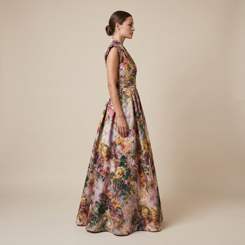 Women's Floral Maxi Dress for Weddings and Special Occasions-Vyana Collective