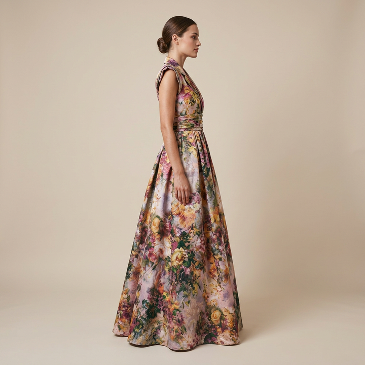 Women's Floral Maxi Dress for Weddings and Special Occasions-Vyana Collective