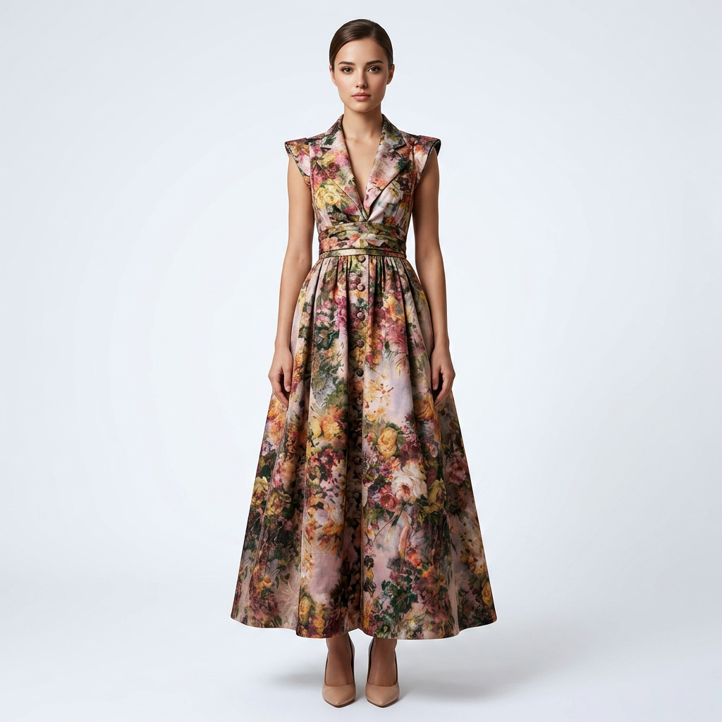 Women's Floral Maxi Dress for Weddings and Special Occasions-Vyana Collective