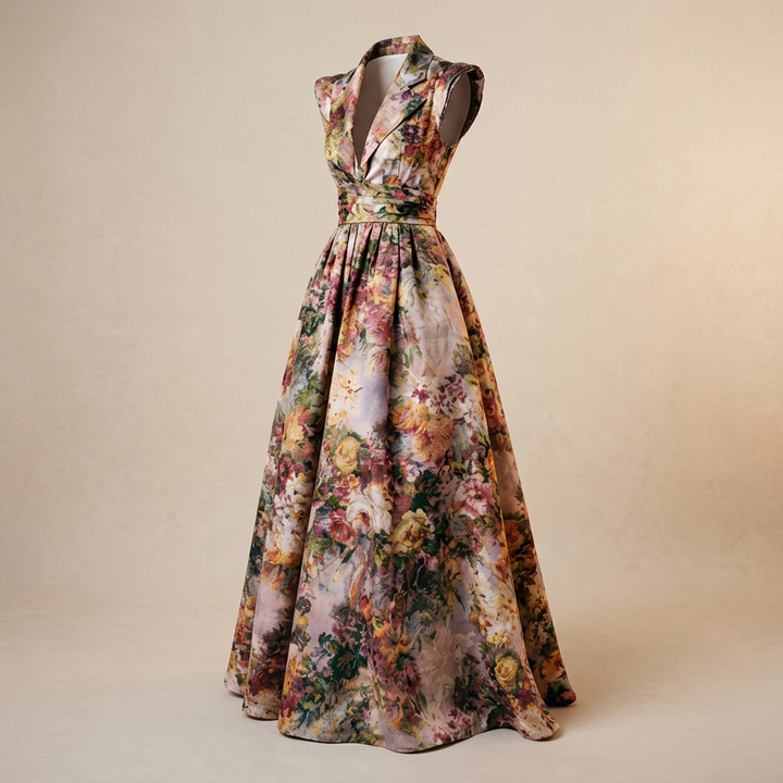 Women's Floral Maxi Dress for Weddings and Special Occasions-Vyana Collective
