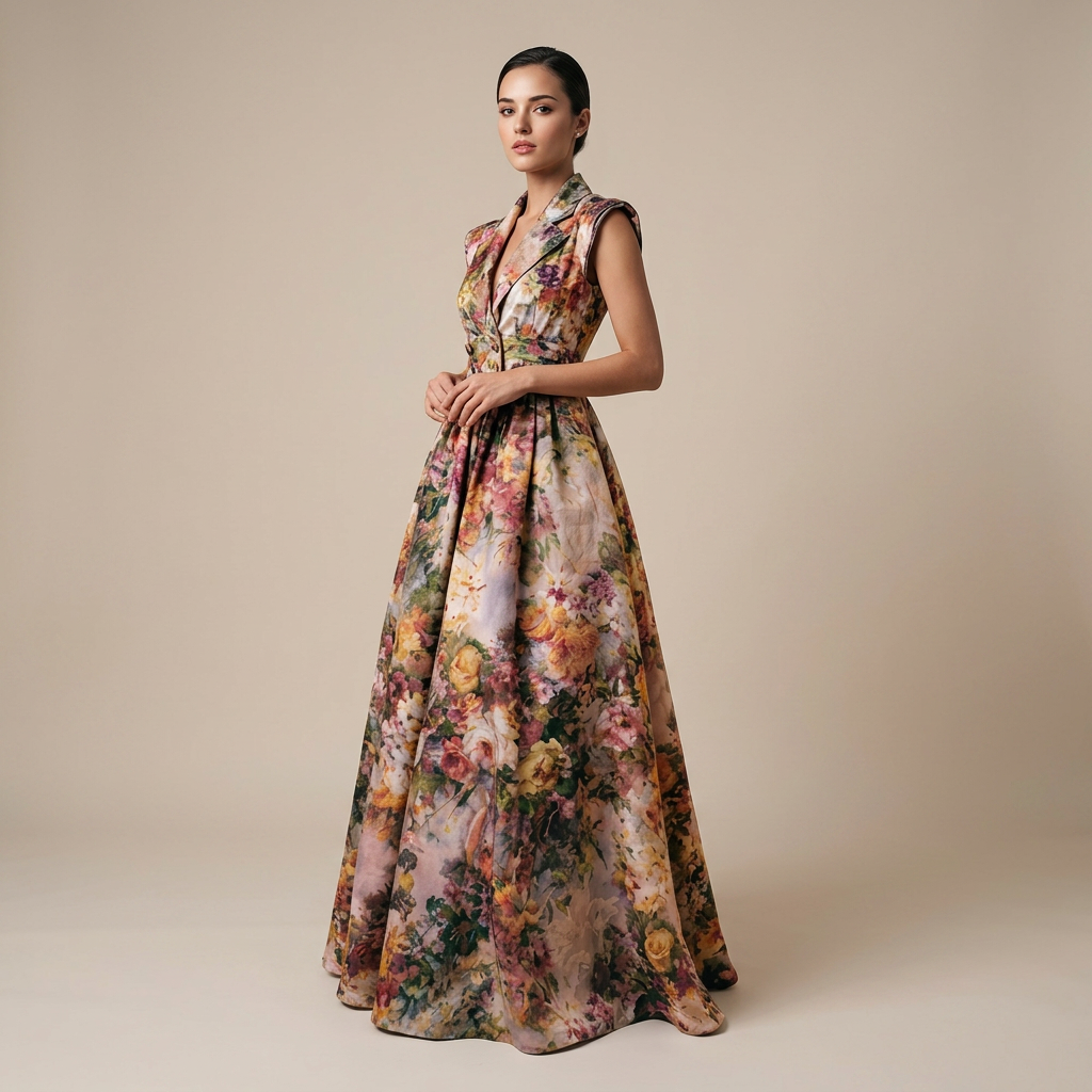Women's Floral Maxi Dress for Weddings and Special Occasions-Vyana Collective