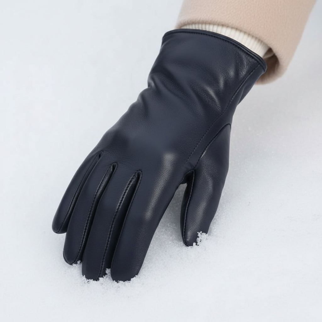 Women’s Genuine Leather Sheepskin Gloves with Touchscreen Fingertips-Vyana Collective