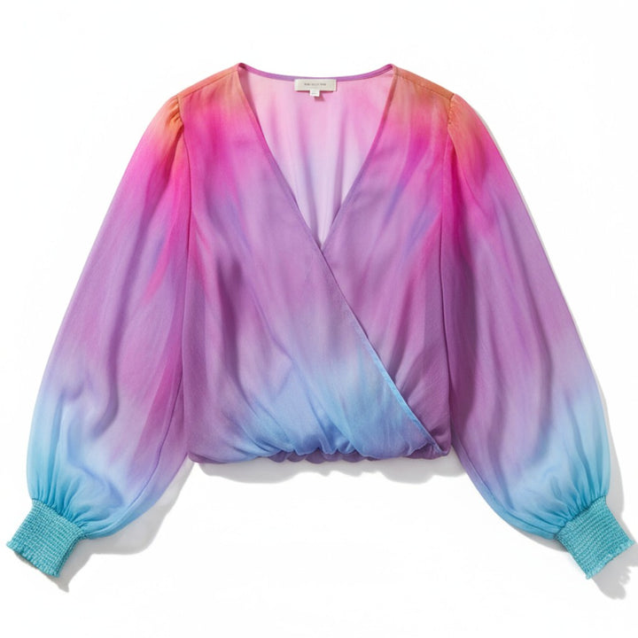 Women's Gradient V-Neck Blouse-Vyana Collective