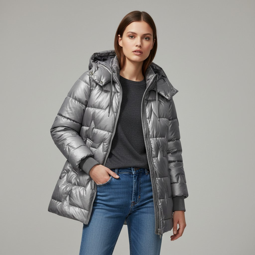 Women's Hooded Cotton Jacket-Vyana Collective