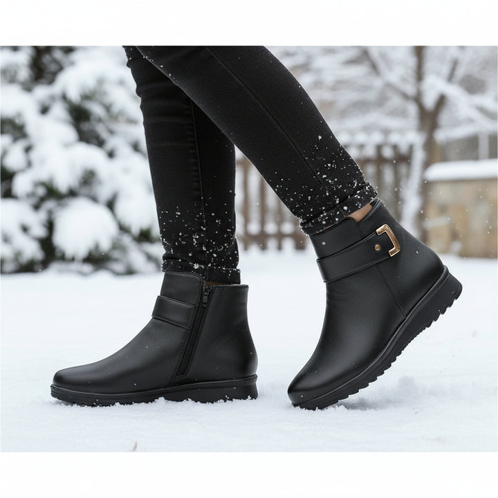Women’s Leather Winter Boots with Supportive Insole-Vyana Collective