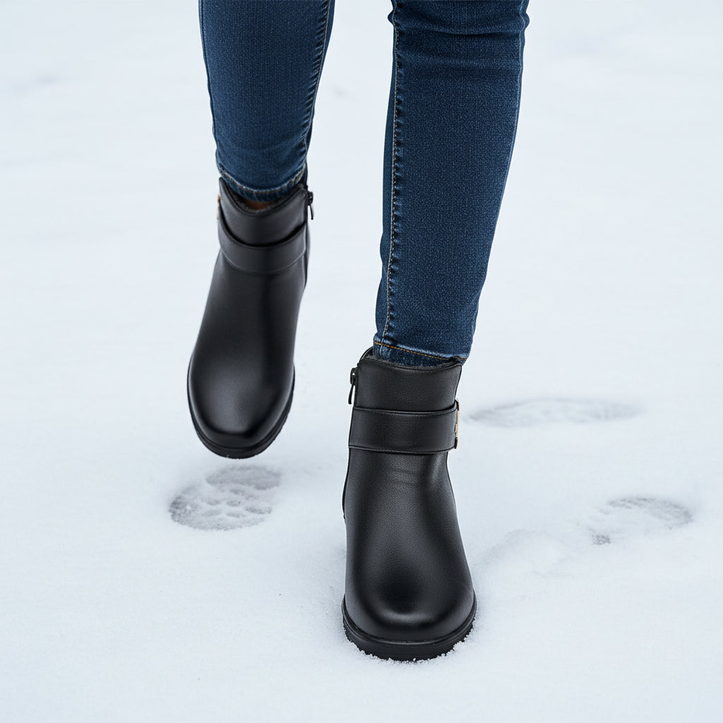 Women’s Leather Winter Boots with Supportive Insole-Vyana Collective