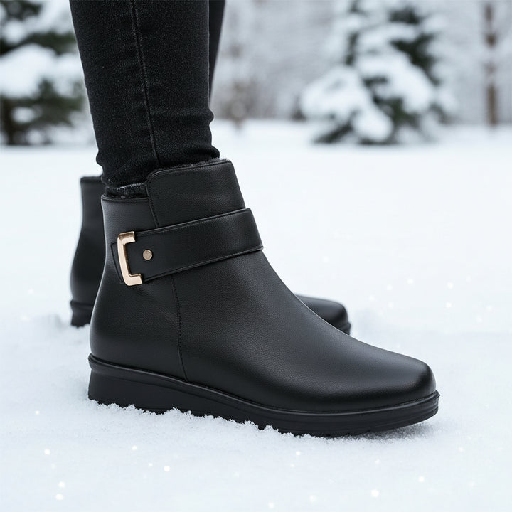 Women’s Leather Winter Boots with Supportive Insole-Vyana Collective