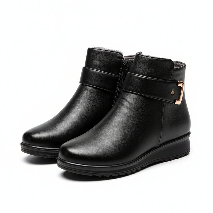Women’s Leather Winter Boots with Supportive Insole-Vyana Collective