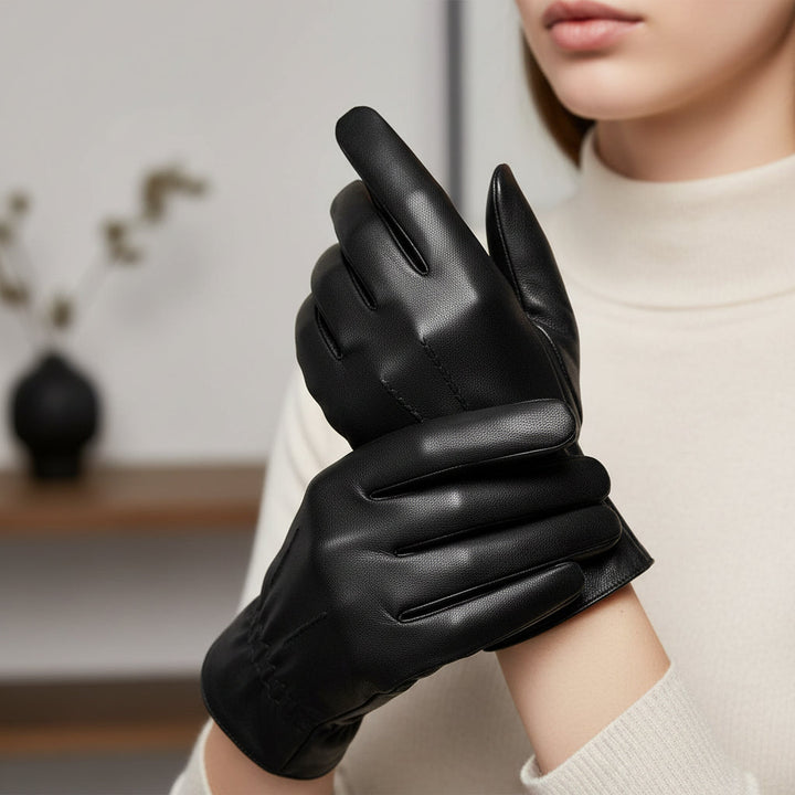 Women’s Leather Winter Gloves-Vyana Collective