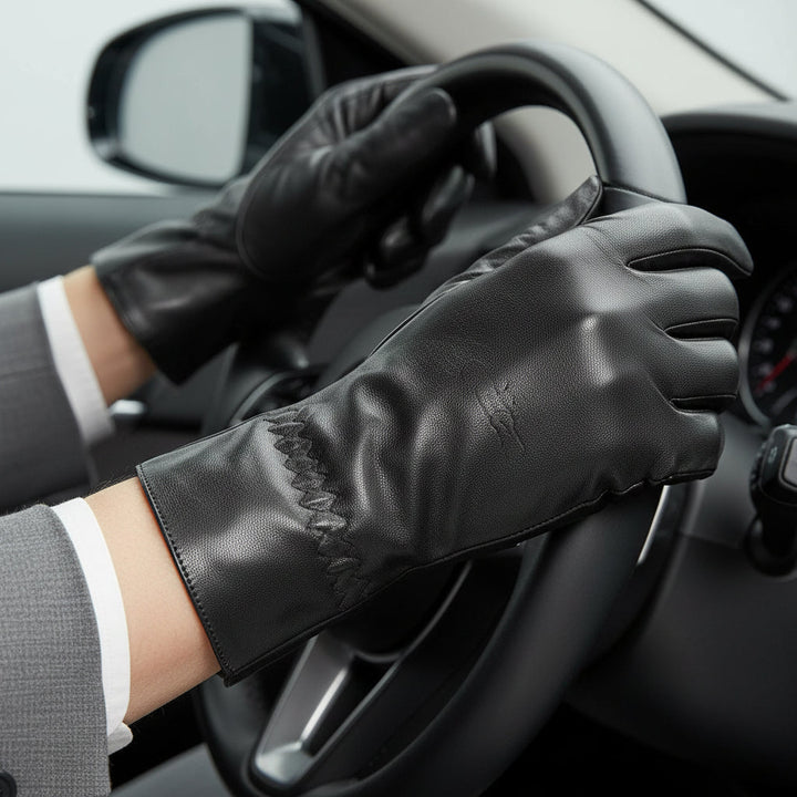 Women’s Leather Winter Gloves-Vyana Collective