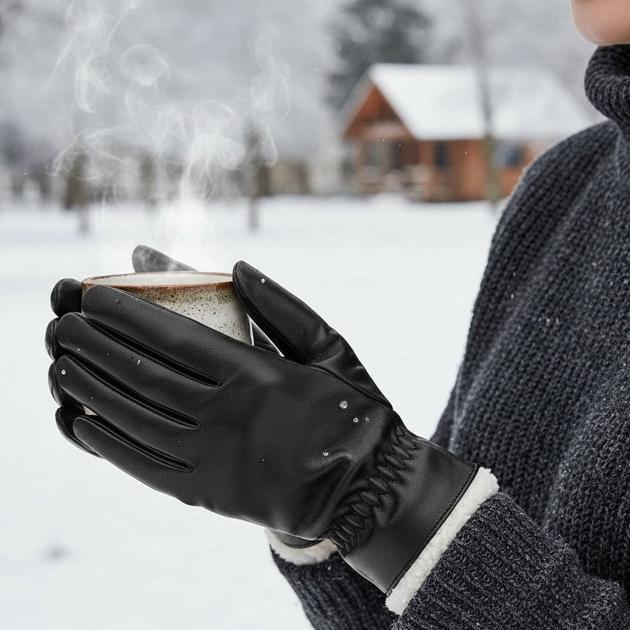 Women’s Leather Winter Gloves-Vyana Collective