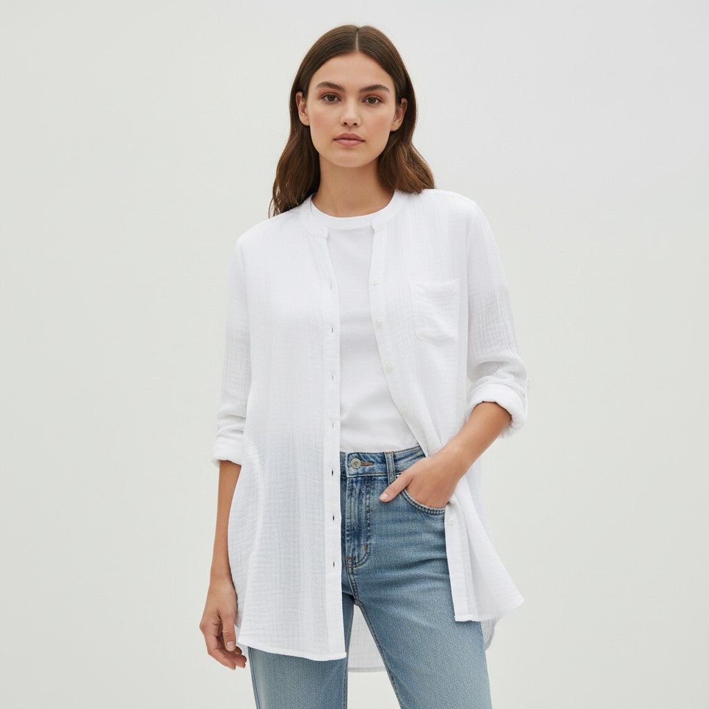 Women’s Lightweight Cotton Shirt-Vyana Collective