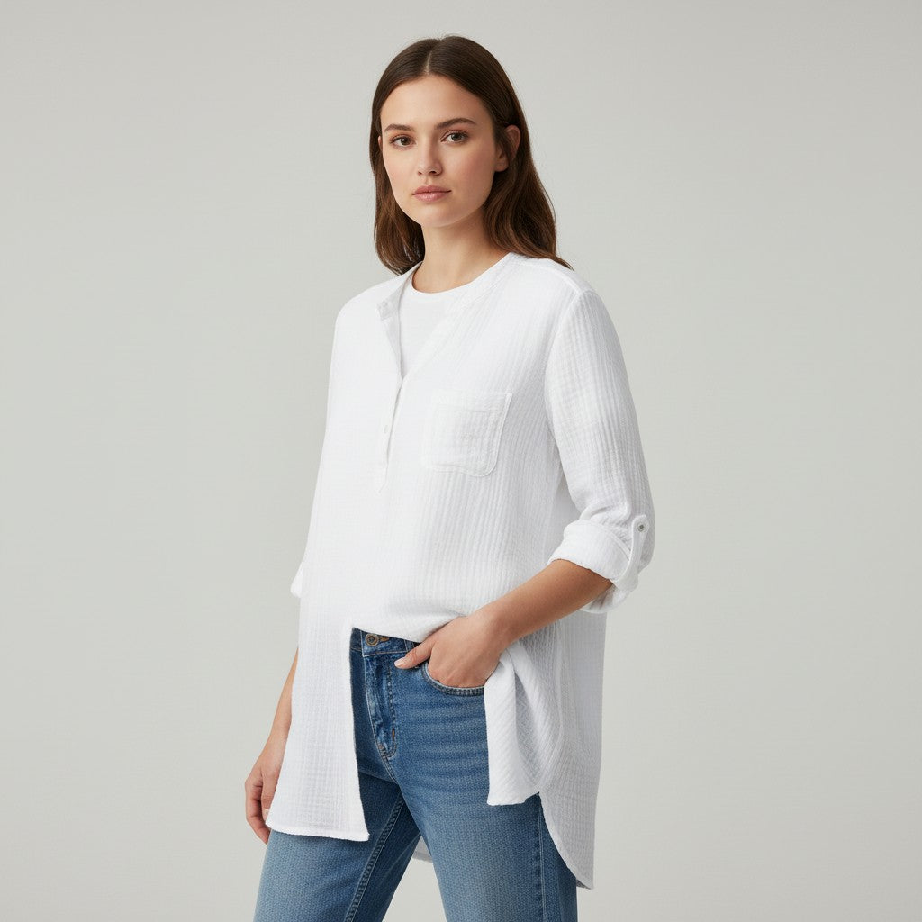 Women’s Lightweight Cotton Shirt-Vyana Collective
