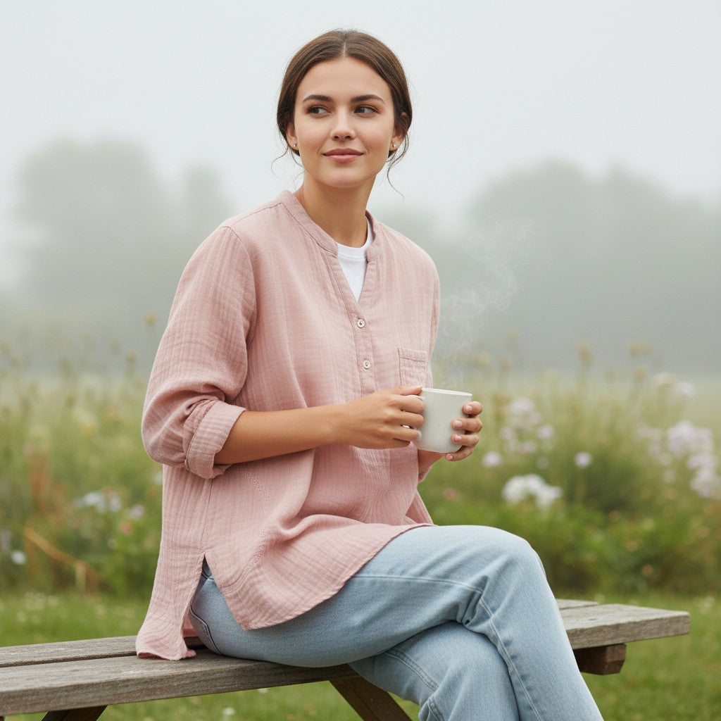 Women’s Lightweight Cotton Shirt-Vyana Collective