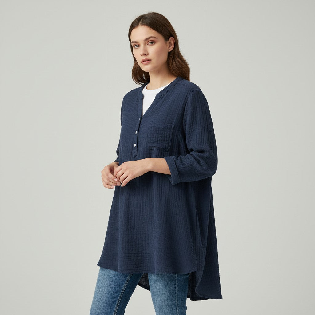 Women’s Lightweight Cotton Shirt-Vyana Collective