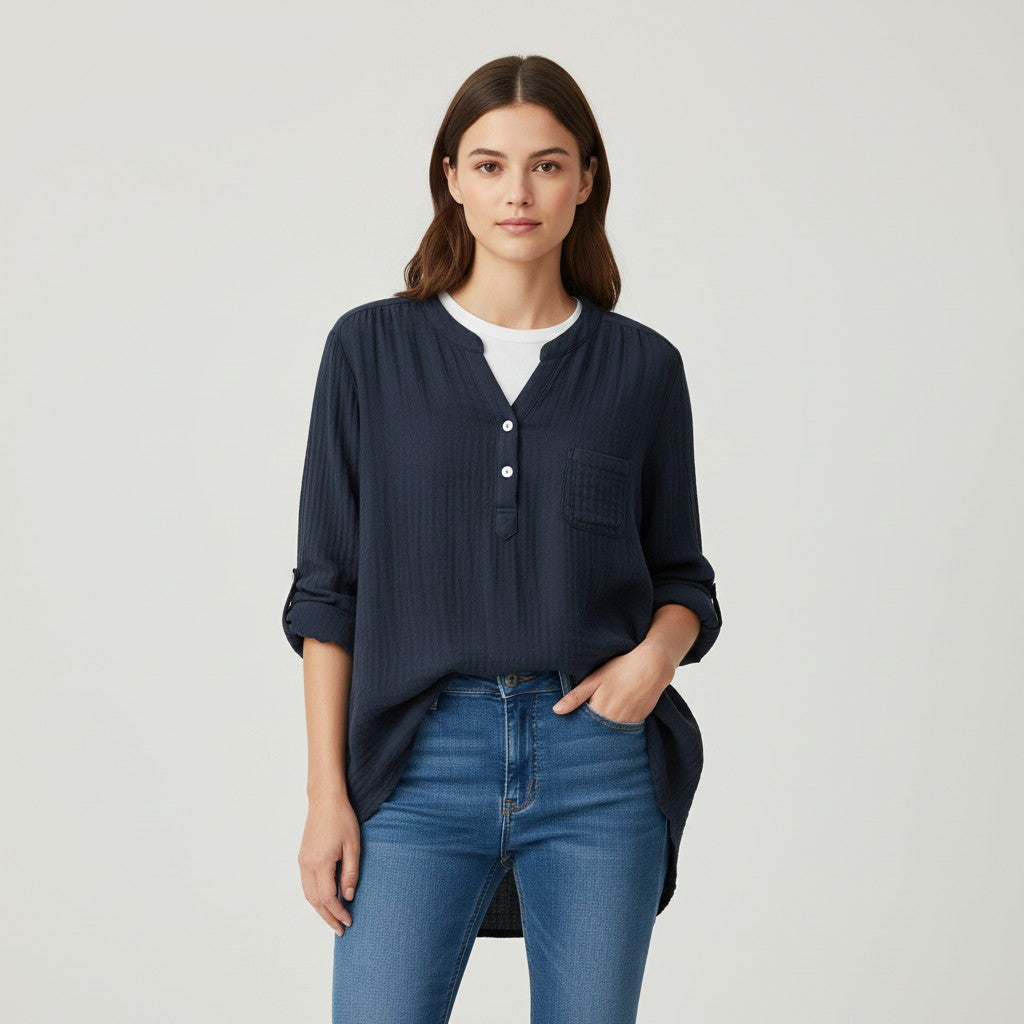 Women’s Lightweight Cotton Shirt-Vyana Collective