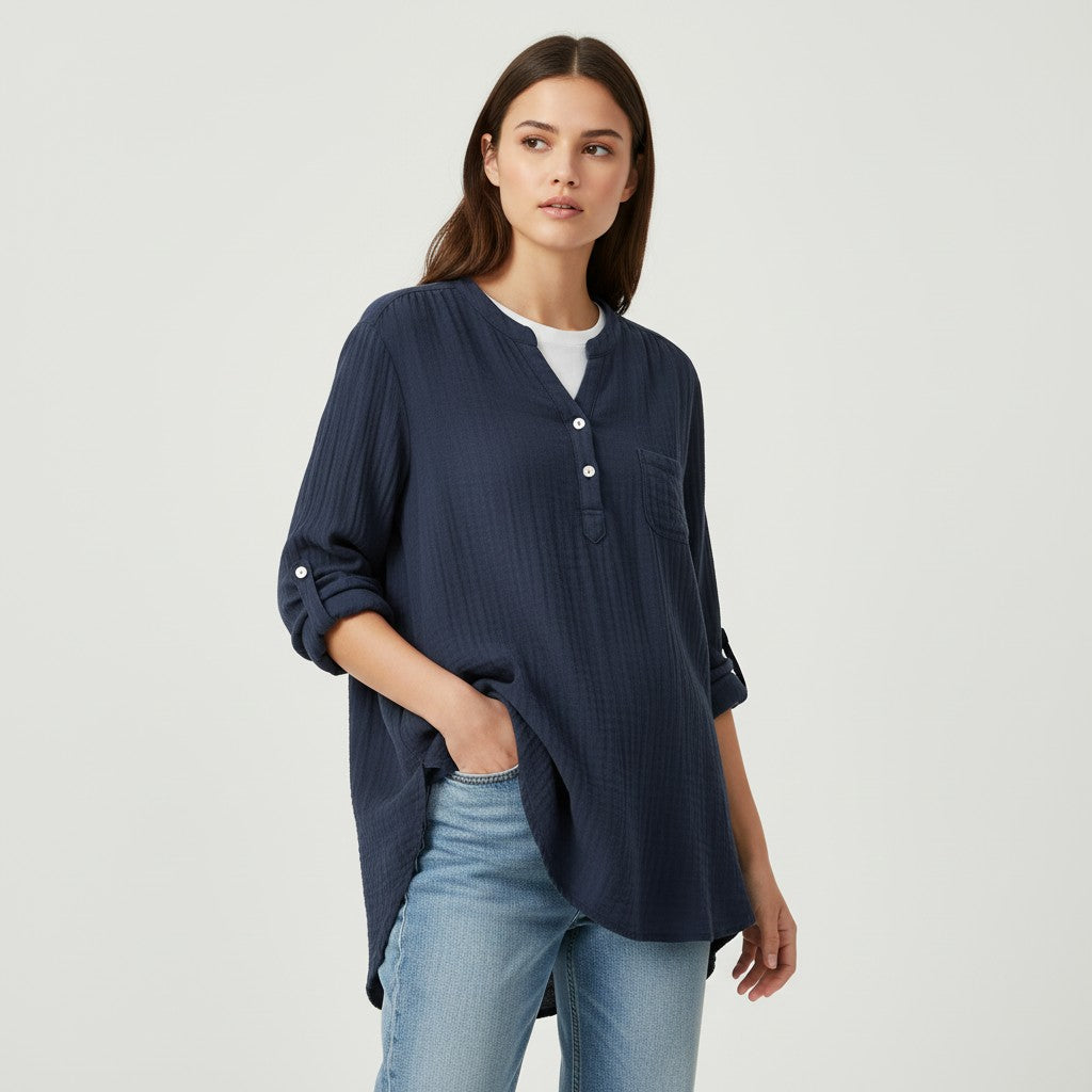Women’s Lightweight Cotton Shirt-Vyana Collective