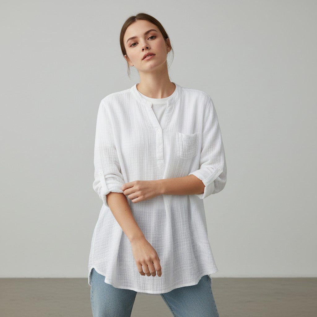 Women’s Lightweight Cotton Shirt-Vyana Collective