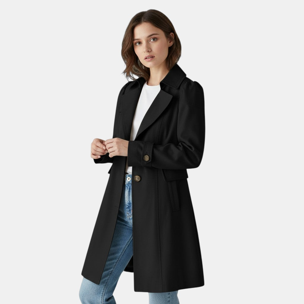 Women’s Lightweight Water-Repellent Trench Coat-Vyana Collective