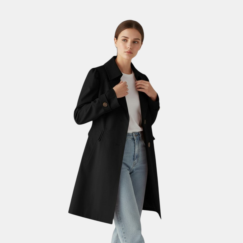 Women’s Lightweight Water-Repellent Trench Coat-Vyana Collective