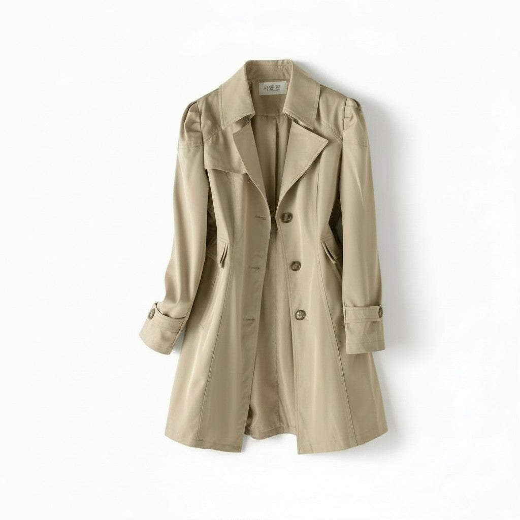 Women’s Lightweight Water-Repellent Trench Coat-Vyana Collective