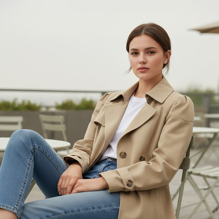 Women’s Lightweight Water-Repellent Trench Coat-Vyana Collective